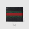 Ví ngắn Gucci màu đen da mềm phối sọc xanh đỏ hàng hiệu MVG02 2026 Ví ngắn Gucci màu đen da mềm phối sọc xanh đỏ hàng hiệu MVG02 2026