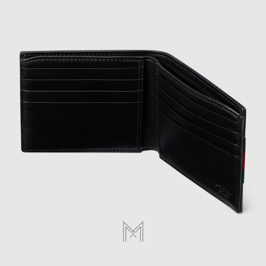 Ví ngắn Gucci màu đen da mềm phối sọc xanh đỏ hàng hiệu MVG02 2026 Ví ngắn Gucci màu đen da mềm phối sọc xanh đỏ hàng hiệu MVG02 2026
