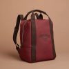 Balo Hermes Groom school màu đỏ quai nâu in chữ Hermès Sellier Paris MTH049 2026