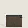 Clutch nam Montblanc 4810 denim màu xanh kaki authentic MHCM001 2026 Clutch nam Montblanc 4810 denim màu xanh kaki authentic MHCM001 2026