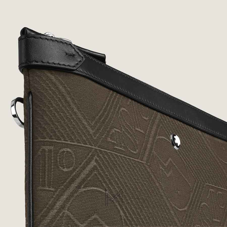 Clutch nam Montblanc 4810 denim màu xanh kaki authentic MHCM001 2026 Clutch nam Montblanc 4810 denim màu xanh kaki authentic MHCM001 2026