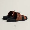 Dép quai ngang Hermes Jackson màu nâu hàng hiệu MGH049 2026 Dép quai ngang Hermes Jackson màu nâu hàng hiệu MGH049 2026