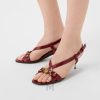 Sandals cao gót Versace Marisa Leather Sandals 50 mm màu đỏ MDV48 2026