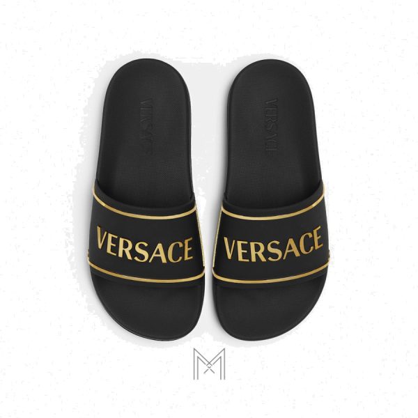 Dép quai ngang Versace màu đen chính hãng MDV07