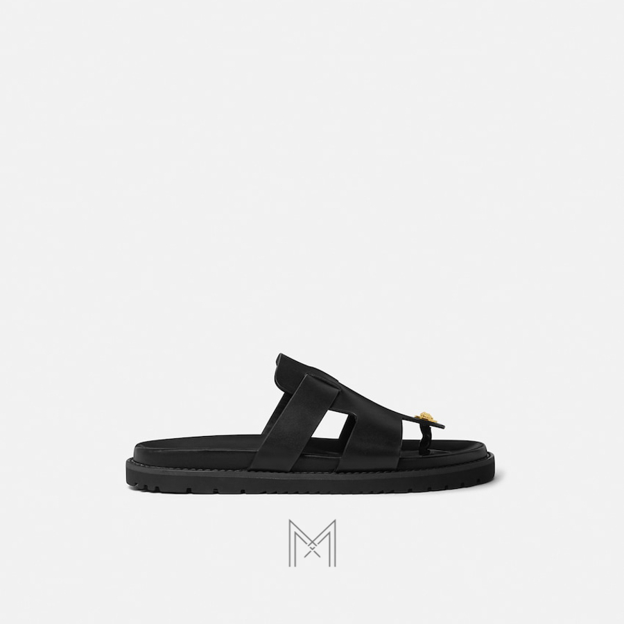 Dép quai ngang Versace màu đen chính hãng MGV045 2026 Dép quai ngang Versace màu đen chính hãng MGV045 2026