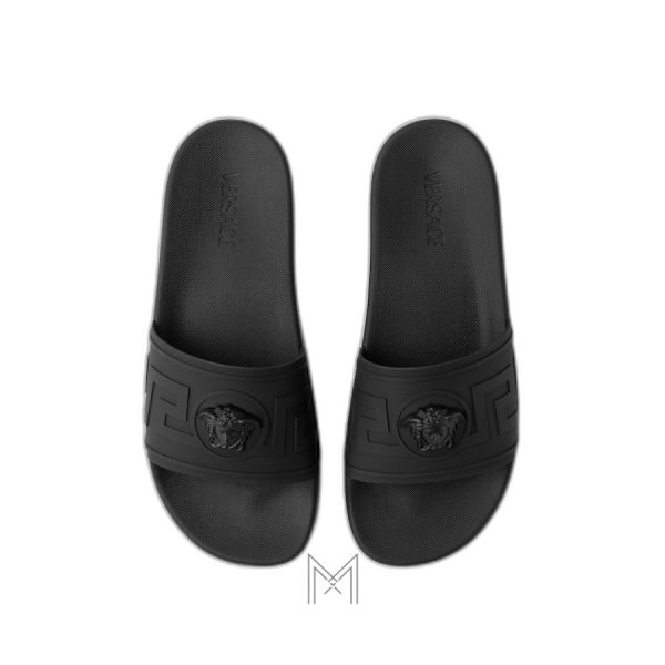 Dép lê cao su quai ngang Versace màu đen chính hãng MGV012