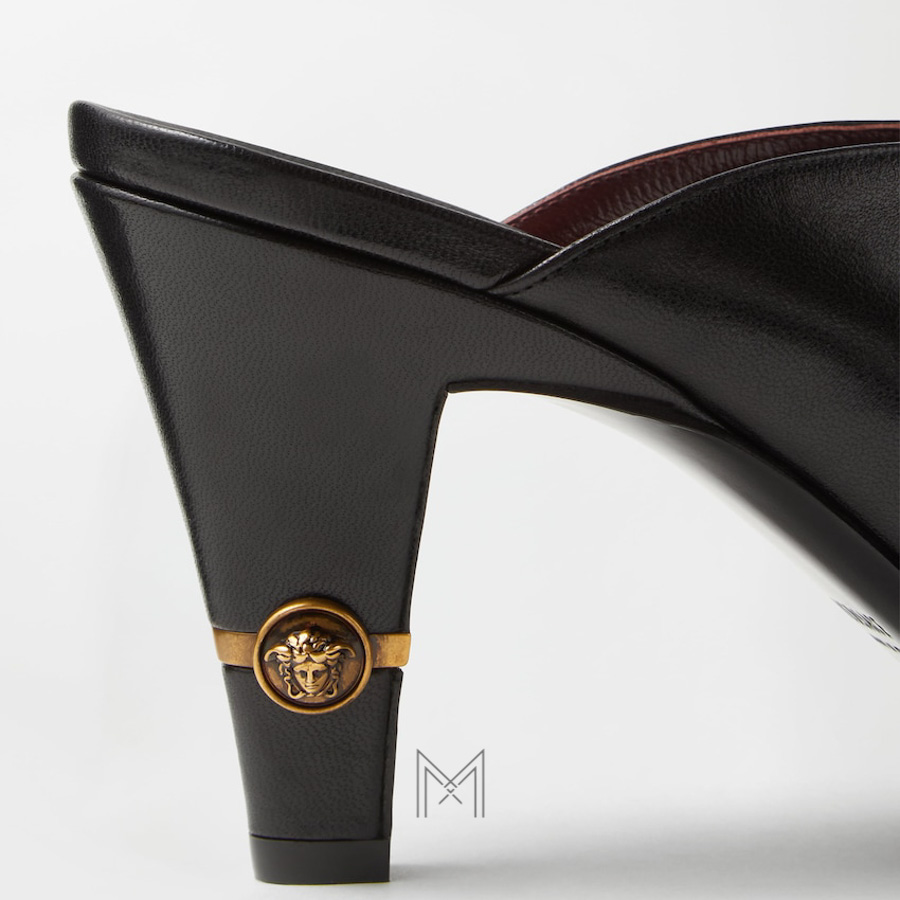 Dép cao gót Versace Giulietta Mules 80 mm màu đen MDV40 2026 Dép cao gót Versace Giulietta Mules 80 mm màu đen MDV40 2026