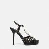 Sandals cao gót Versace V Embellished 120mm màu đen authentic MDV28 2026