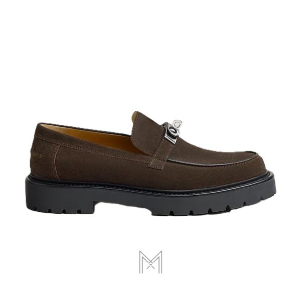Giày Loafer Hermes Icone màu nâu chính hãng MGH076