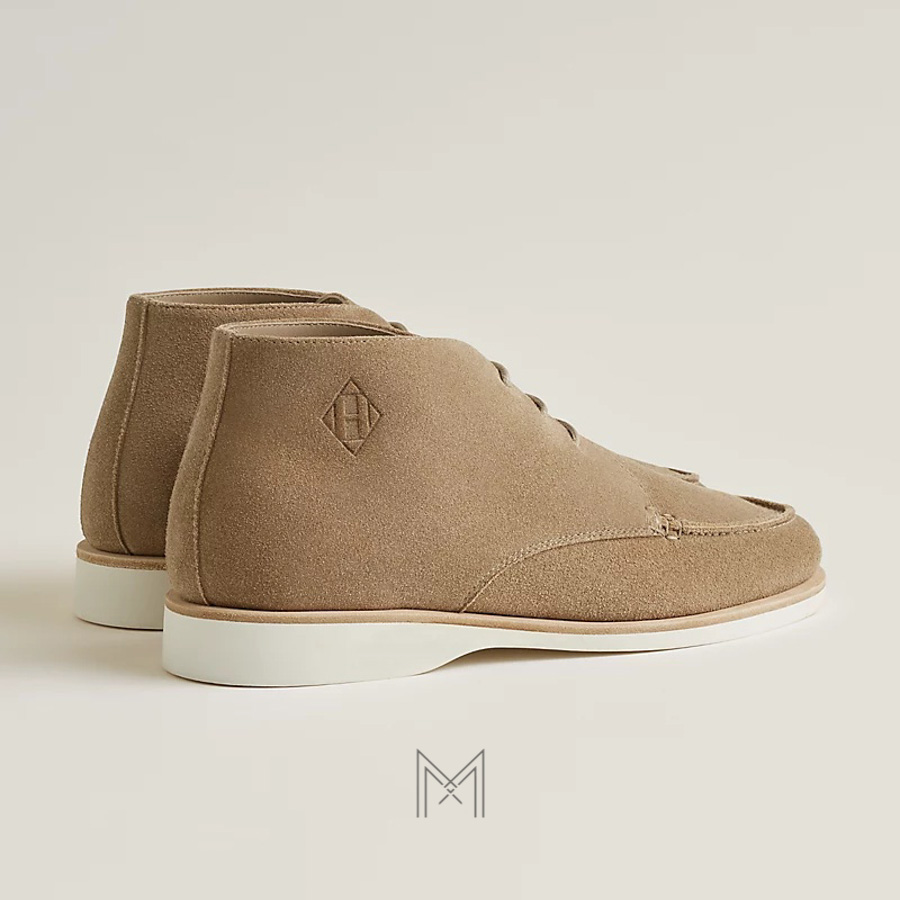 Giày Derby Hermes Line màu be cát da lộn chính hãng MGH039 2026 Giày Derby Hermes Line màu be cát da lộn chính hãng MGH039 2026
