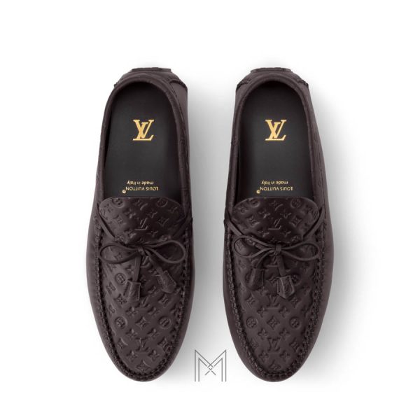 Giày nam lười Louis Vuitton màu nâu thẫm chính hãng MHGL027