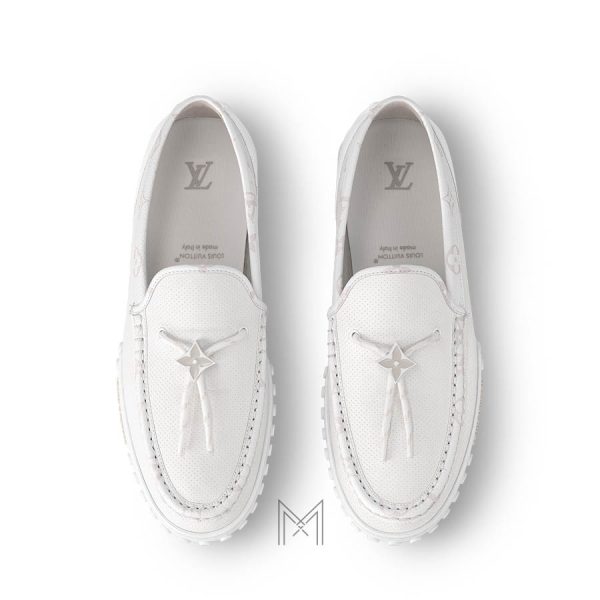Giày moca nam Louis Vuitton màu trắng da authentic MHGL014