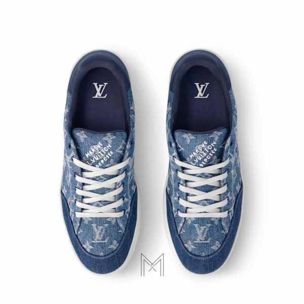Giày thể thao nam Louis Vuitton màu xanh hoạ tiết monogram authentic MHGL007