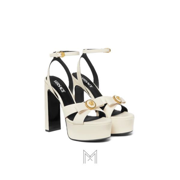 Sandals cao gót Versace Gianni màu trắng 140 mm MDV52