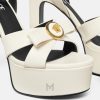 Sandals cao gót Versace Gianni màu trắng 140 mm MDV52 2026 Sandals cao gót Versace Gianni màu trắng 140 mm MDV52 2026