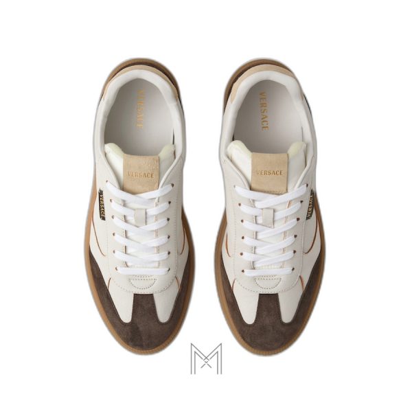 Giày thể thao nam Versace màu be phối nâu chính hãng MGV050
