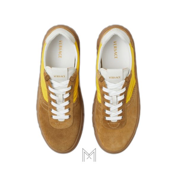 Giày thể thao Versace Greca màu nâu da lộn authentic MGV047