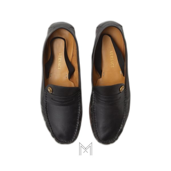 Giày Versace Guanto loafer màu đen chính hãng MGV096