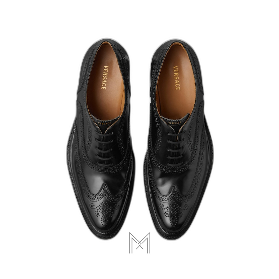 Giày Versace Maverick Leather Derby màu đen chính hãng MGV110 2026 Giày Versace Maverick Leather Derby màu đen chính hãng MGV110 2026