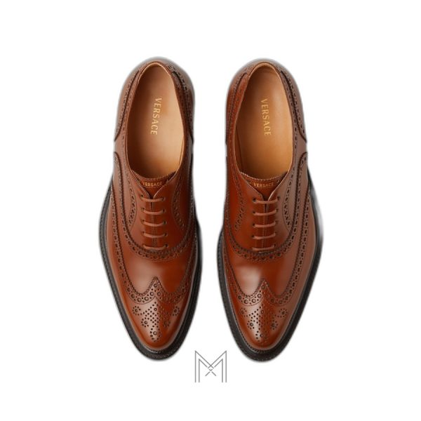 Giày tây Versace Maverick Leather Derby màu nâu MGV109