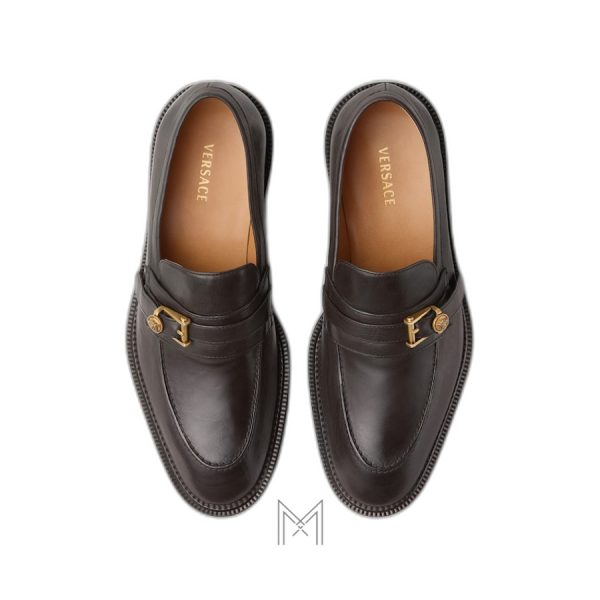 Giày loafer Versace Primo màu nâu chính hãng MGV114