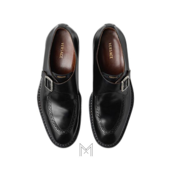 Giày nam Versace Primo Leather Monkstraps màu đen MGV120