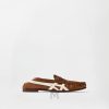 Giày da Loafer Versace Sakura màu nâu hoạ tiết trắng MGV098 2026
