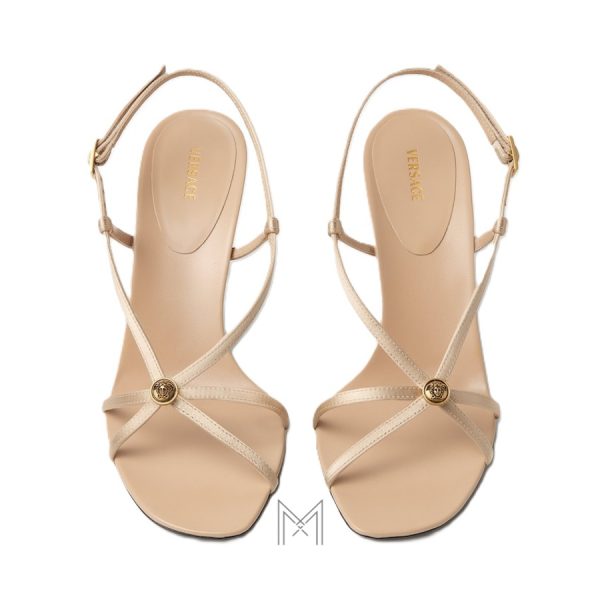 Sandals cao gót Versace Valentina Satin màu be 80 mm MDV42