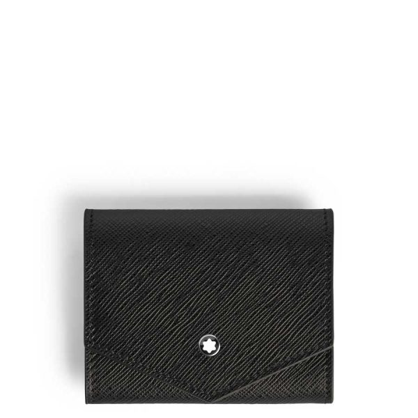 Ví Montblanc đựng xu màu đen da sần authentic MHVM018