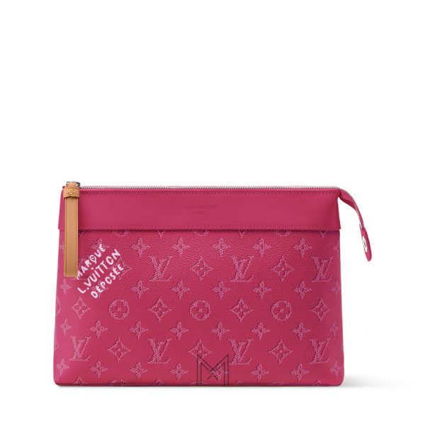 Clutch Louis Vuitton Pochette Voyage Souple Hồng Pondichéry VLV112
