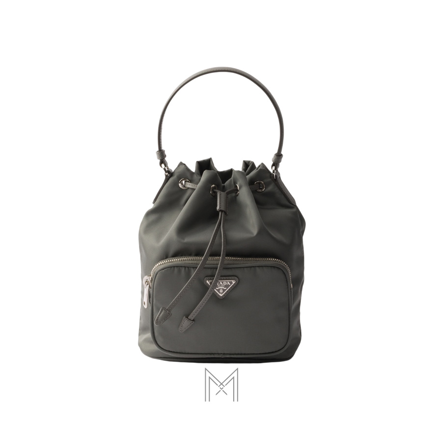 Túi xách Prada Duet màu xám khóa bạc authentic MHTP030 2026 Túi xách Prada Duet màu xám khóa bạc authentic MHTP030 2026