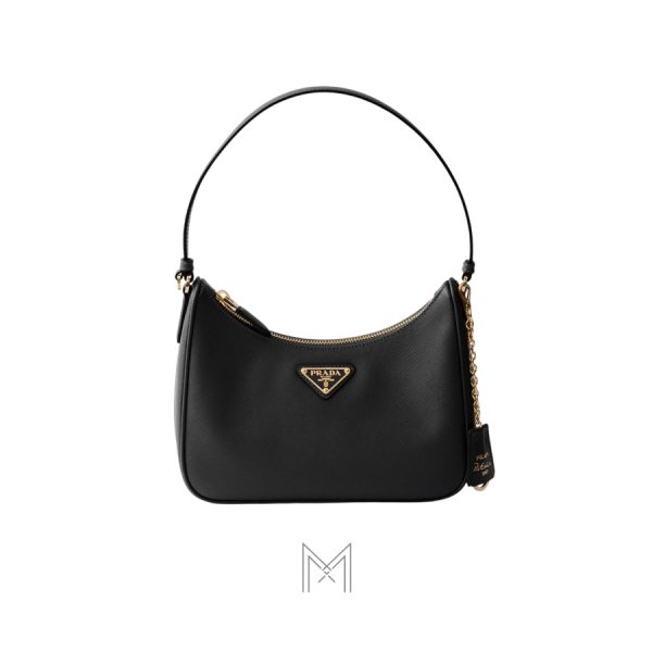 Túi đeo vai Prada Re-Edition 2005 màu đen da hạt authentic MHTP036