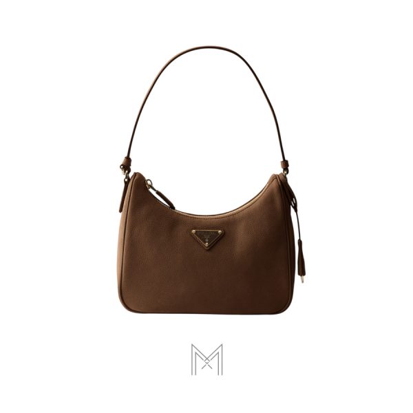 Túi kẹp nách Prada Re-Edition 2005 nubuck màu nâu chính hãng MHTP046