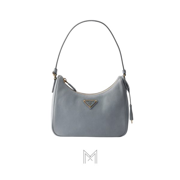 Túi kẹp nách Prada Re-Edition 2005 nubuck màu xám chính hãng MHTP045