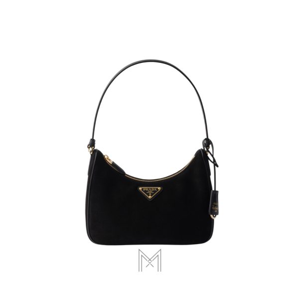 Túi đeo vai Prada Re-Edition 2005 màu đen da lộn authentic MHTP031
