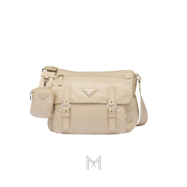 Túi xách đeo chéo Prada màu be hàng hiệu authentic MHTP068