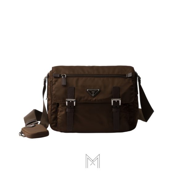 Túi xách đeo chéo Prada màu nâu cà phê hàng hiệu authentic MHTP066