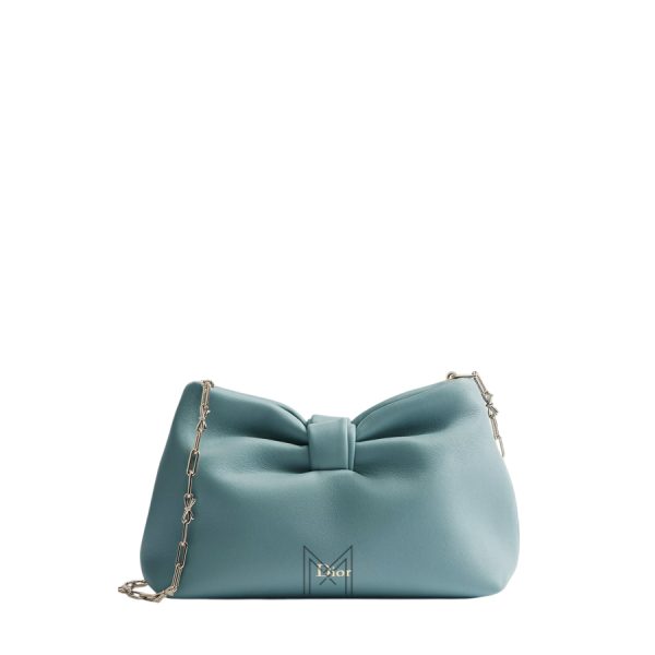 Túi Đeo Chéo Small Dior Bow Bag Bleu Tourmaline Lambskin JJT229