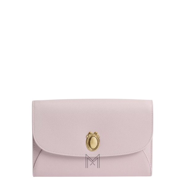 Túi Đeo Chéo Dior Médaillon Envelope Pouch with Strap Rose Tendre and Gris Pietro Grained Calfskin JTT135