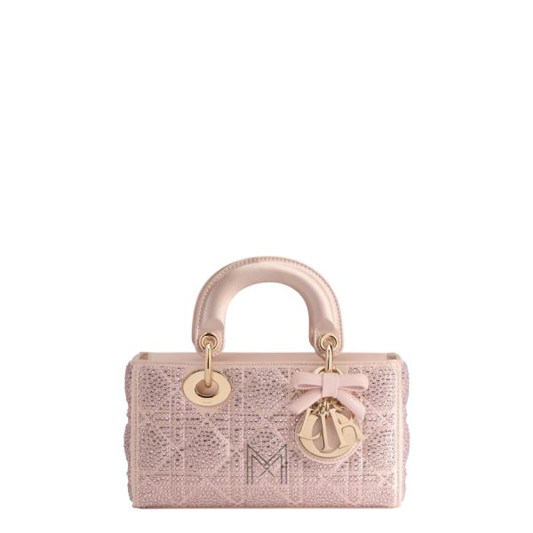 Túi Xách Dior Mini Lady D-Joy Bag Pale Pink Cannage Satin and Strass JTT075