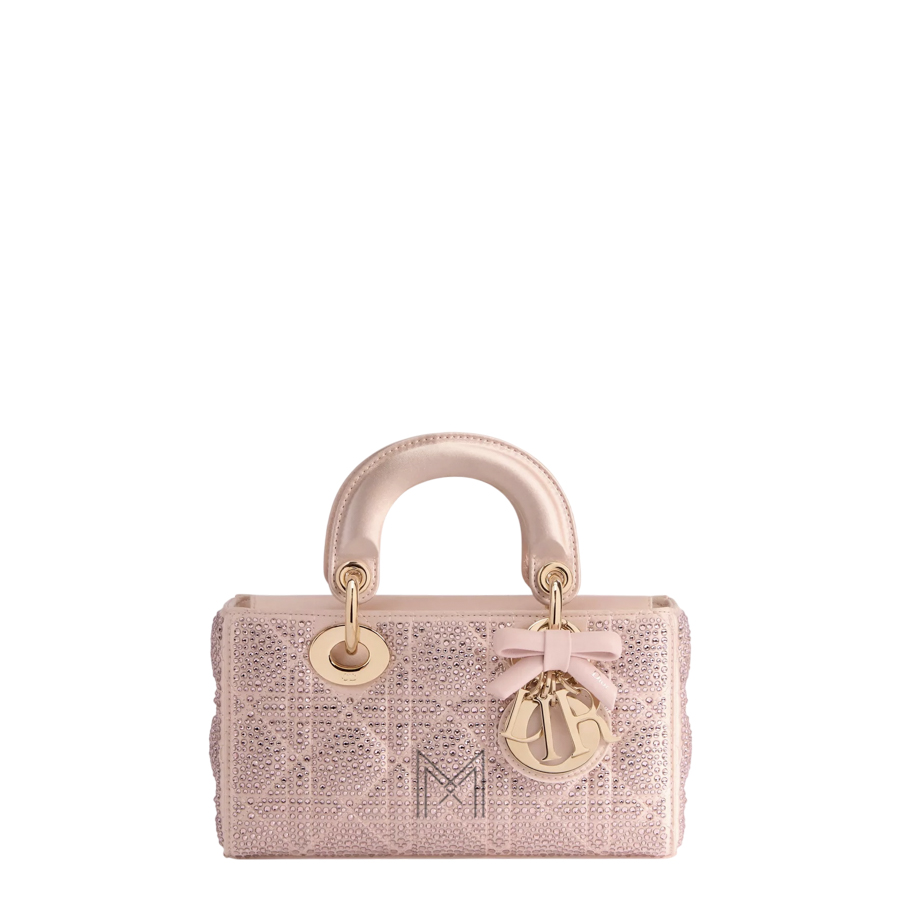Túi Xách Dior Mini Lady D-Joy Bag Pale Pink Cannage Satin and Strass JTT075 2026 Túi Xách Dior Mini Lady D-Joy Bag Pale Pink Cannage Satin and Strass JTT075 2026