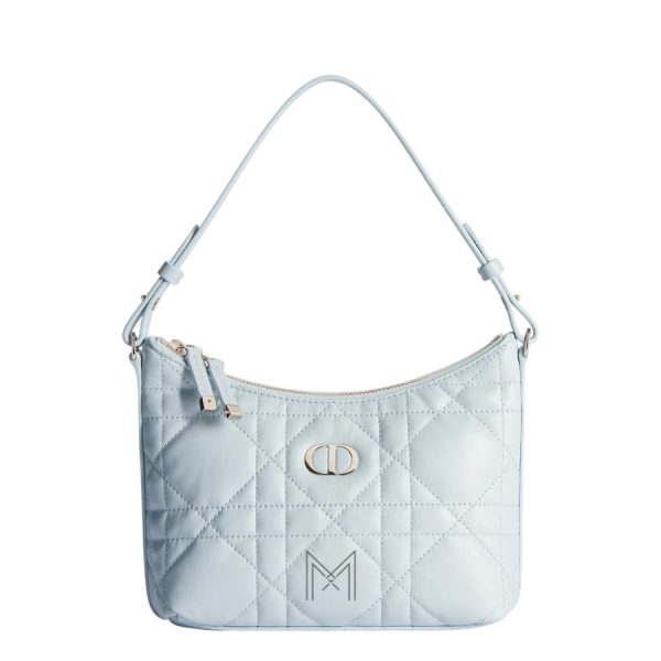Túi Xách Dior Miss Caro Diorling Mini Bag with Chain Ice Blue Macrocannage Lambskin JTT082