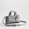 Túi Xách Đeo Chéo Dior Small Lady D-Joy Bag Silver-Tone Metallic Cannage Lambskin JJT202 2026