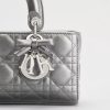 Túi Xách Đeo Chéo Dior Small Lady D-Joy Bag Silver-Tone Metallic Cannage Lambskin JJT202 2026