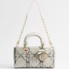 Túi Xách Đeo Chéo Dior Small Lady D-Joy Bag White and Blue Cannage Cotton Bouclé JJT197 2026