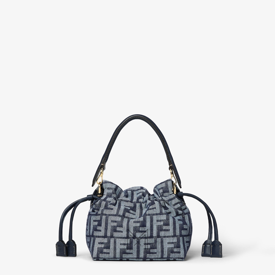 Túi xách mini Fendi Baguette Mamma màu xanh hoạ tiết FF MHH027 2026 Túi xách mini Fendi Baguette Mamma màu xanh hoạ tiết FF MHH027 2026