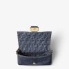 Túi xách đeo chéo Fendi Baguette hai mặt màu xanh hoạ tiết MHH071 2026