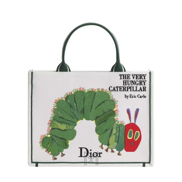 Túi Xách Medium Dior Book Tote with Strap Multicolor Book Cover Embroidery JJT245