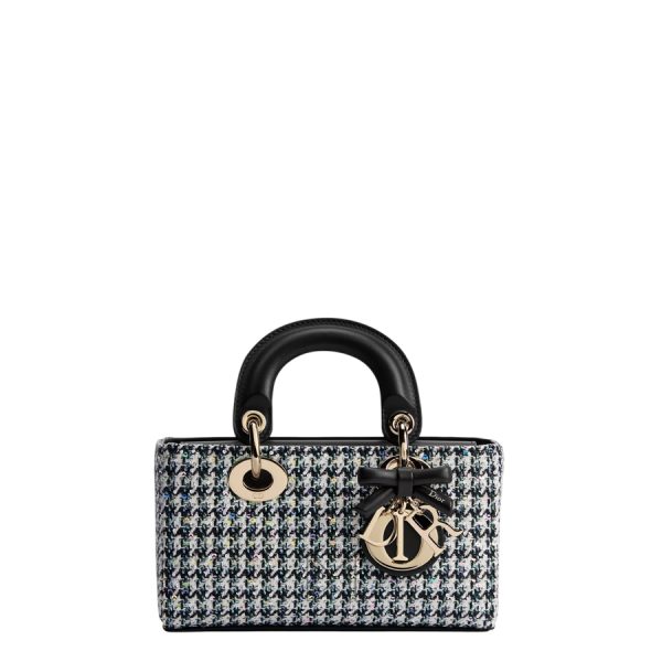 Túi Xách Đeo Chéo Dior Mini Lady D-Joy Bag Multicolor Houndstooth Embroidery with Sequins JTT077