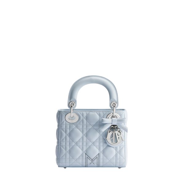 Túi Xách Đeo Chéo Mini Lady Dior Bag with Chain Ice Blue Cannage Lambskin JTT045
